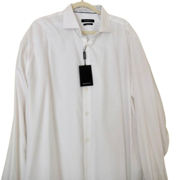 BULGATCHI XL White Shirt Reversible Flip Cuff Mens Long Sleeve Cotton Luxury NWT - Picture 4 of 5